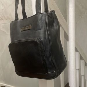 Mini Dark Leather Messenger Bag